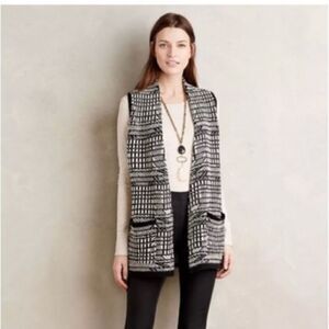 Anthropologie Angel Of The North Roenne Wool Blend Cardigan Vest